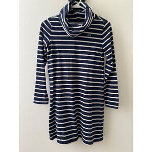 Vineyard Vines Girls 14 L Striped Cotton Cowl Neck Dress